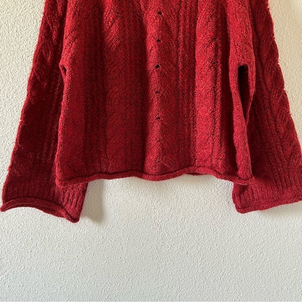 Universal Thread Women’s Knit Sweater Large Burnt Burgundy Flare Sleeves Boho - Picture 2 of 13